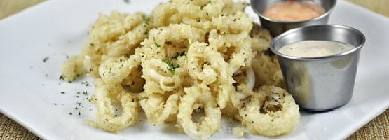 Plate of fried calamari