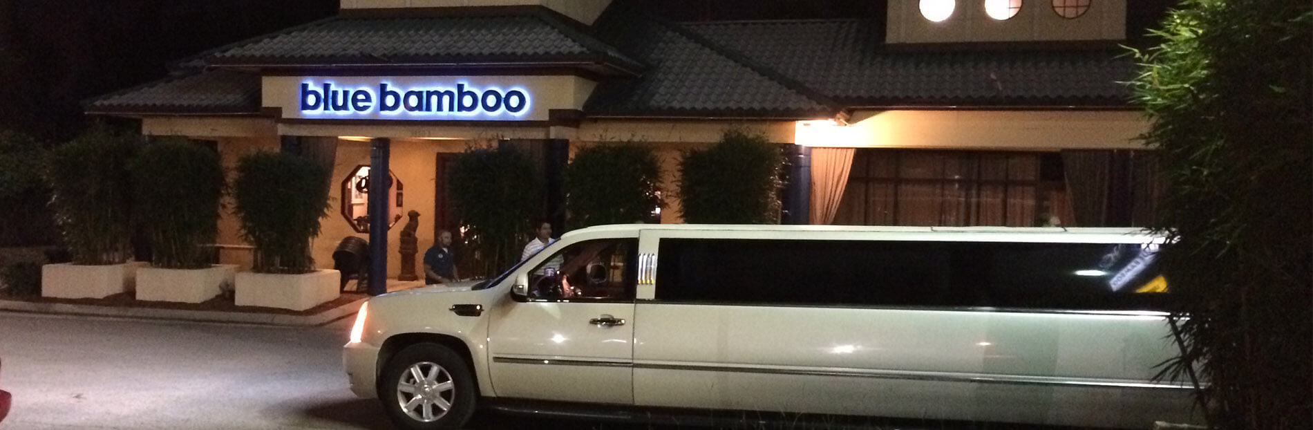 Limousine outside of Blue Bamboo